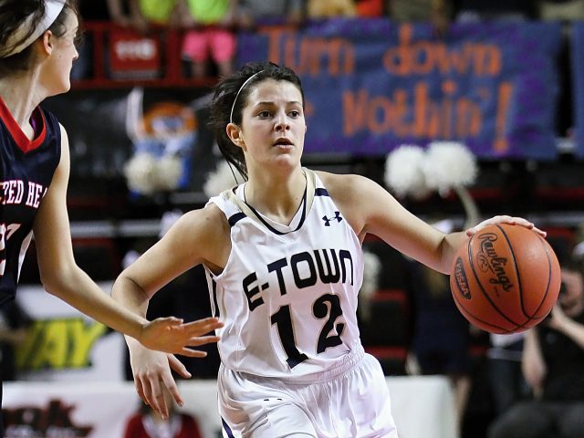 Reauna Cleaver had 20 points as Elizabethtown moved past Sacred Heart with a 76-61 victory on Thursday in the first round of the KHSAA Girls' Sweet 16. All photos by Walter Cornett.