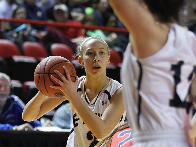 Erin Boley scored 17 points as Elizabethtown defeated Anderson County 58-37 on Friday in the quarterfinals of the KHSAA Girls' Sweet 16. All photos by Walter Cornett.