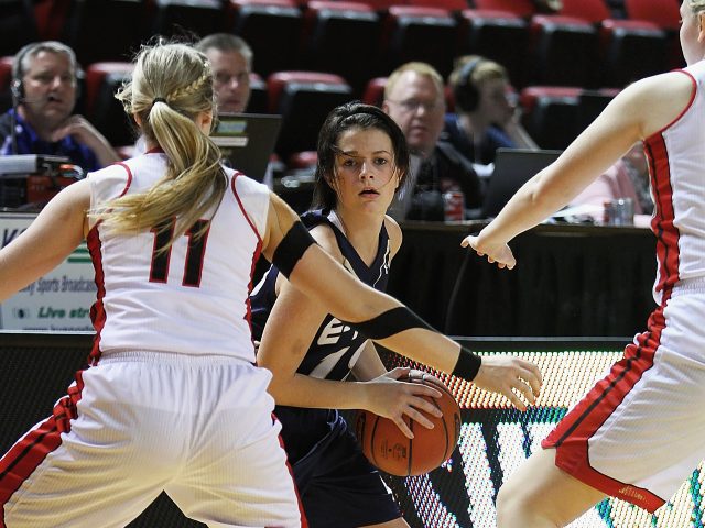 Erin Boley scored 20 points as Elizabethtown defeated Clark County 71-56 Saturday in the semifinals of the KHSAA Girls' Sweet 16. All photos by Walter Cornett.