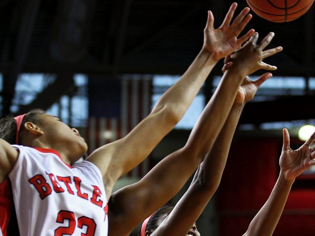 Danielle Lawrence scored 13 points and grabbed 10 rebounds as top-ranked Butler beat No. 2 Elizabethtown 49-38 in the KHSAA Girls' Sweet 16 championship game Sunday. All photos by Walter Cornett.